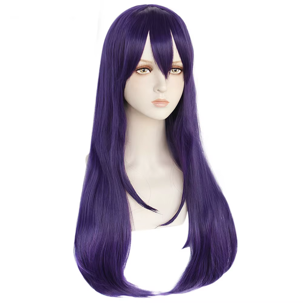 DDLC-Doki Doki Club Yuri Cosplay Perruque Violette, Long Degré de Chaleur, Cheveux Synthétiques, ixPy Play Perruques + Bonnet de Perruque