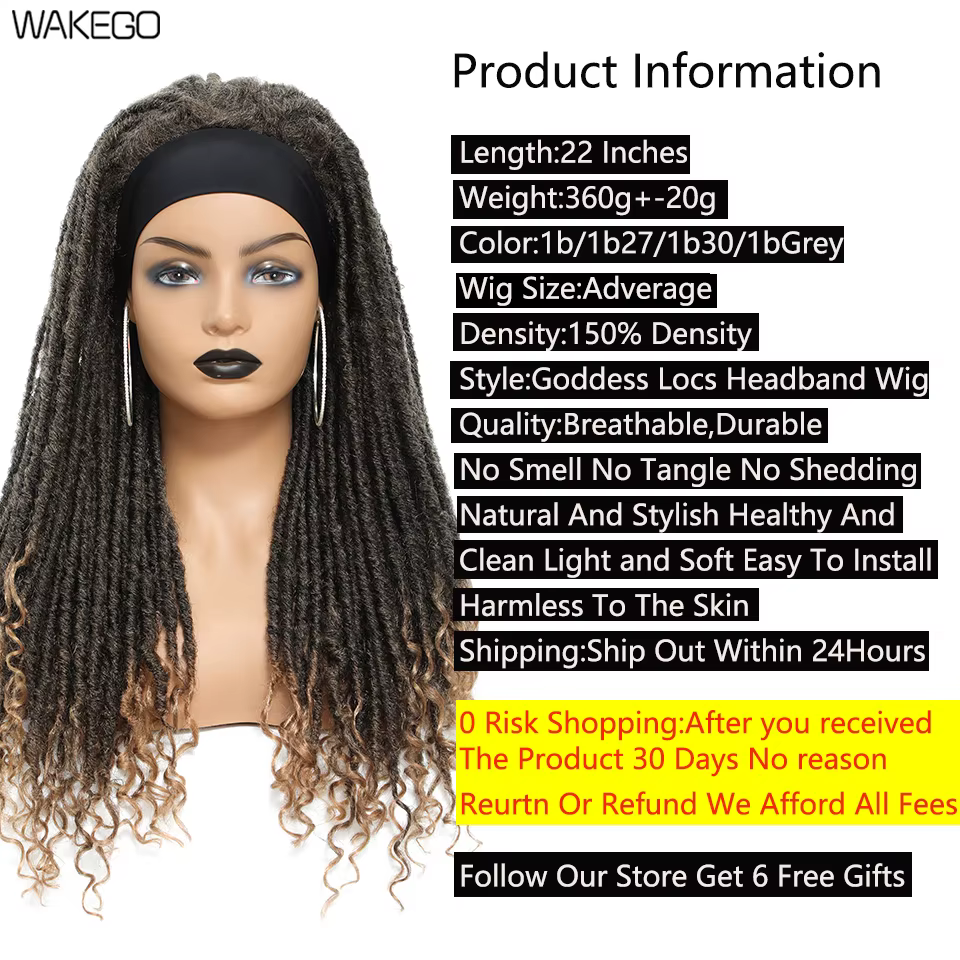 Wakego-Perruque de Dreadlocks Longs pour Femme