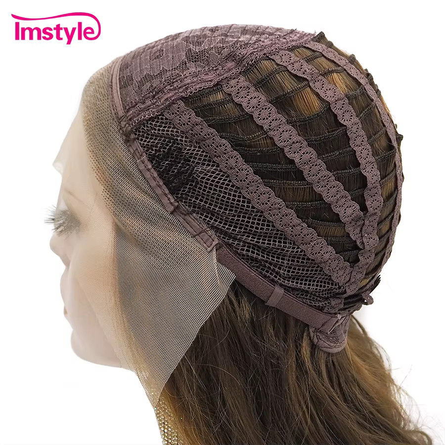 Imstyle-Perruque Synthétique Lace Front Wig pour Femme, Cheveux Longs Naturels Ondulés, Fibre de Degré de Chaleur, localité, Brun Mixte, 03/Wigs