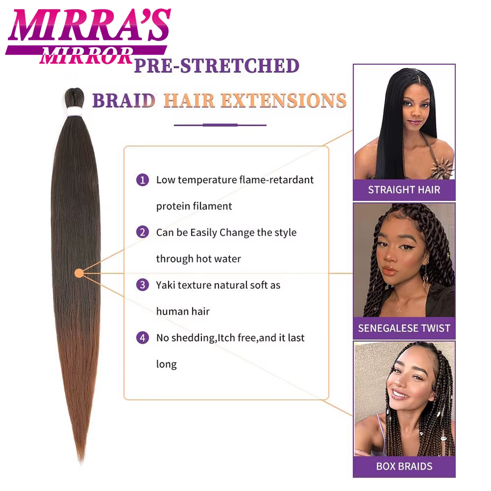 Tressage cheveux pré-étiré 48 "long