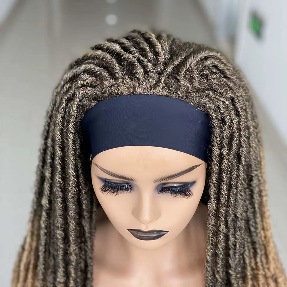 Perruque de Cosplay Dreadlock synthétique, bandeau tressé au Crochet, résistant à la chaleur, perruques de couleur noire pour femmes/hommes noirs au quotidien
