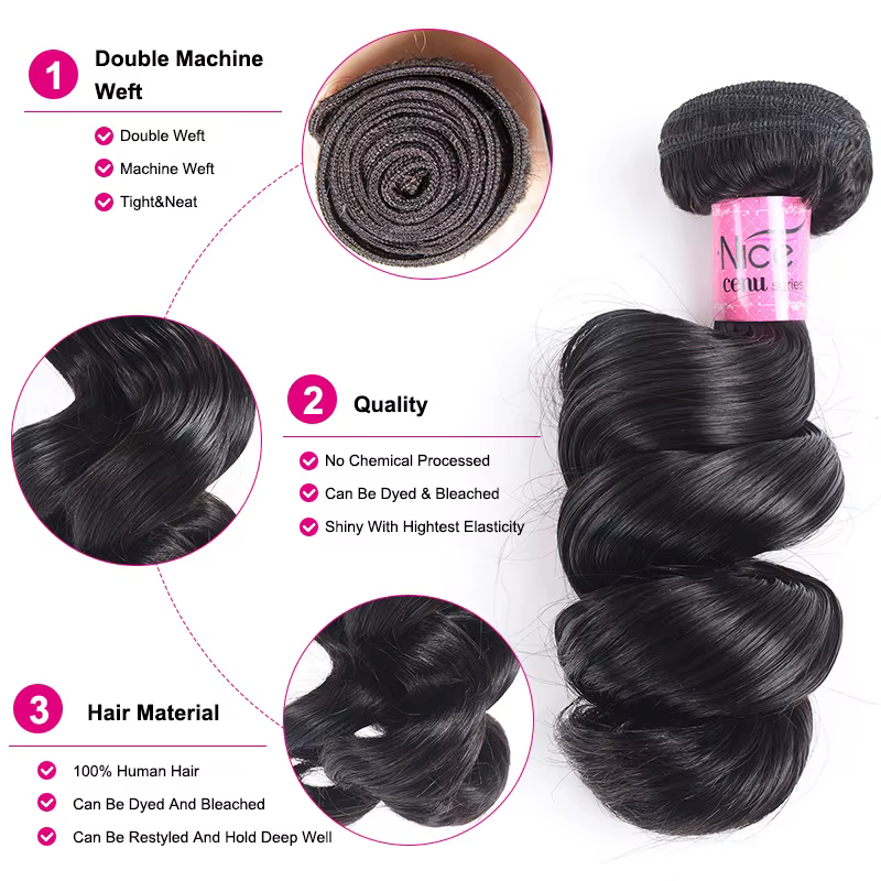 Tissage en lot brésilien Remy 100% naturel-UNice Hair Company