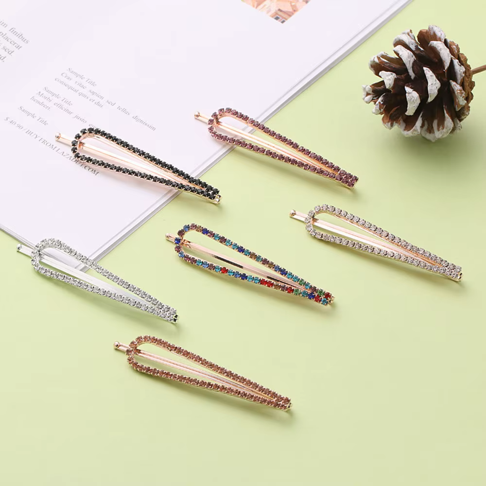 Pinces à cheveux en cristal strass pour femmes