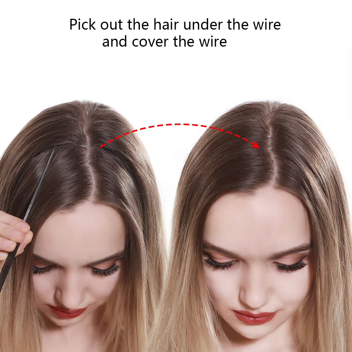Extensions de cheveux synthétiques sans Clips