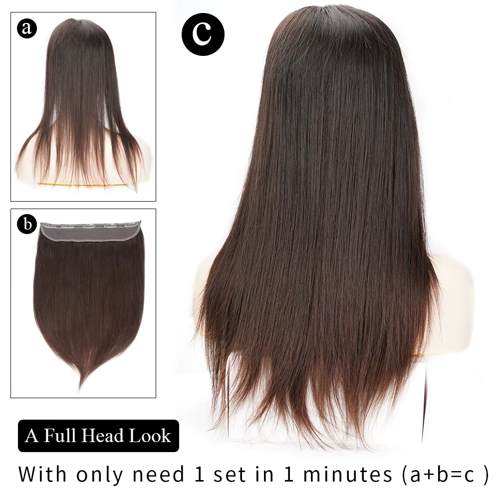Doreen 100g 120g cheveux européens fabriqués à la Machine Remy pince en une seule pièce Extensions