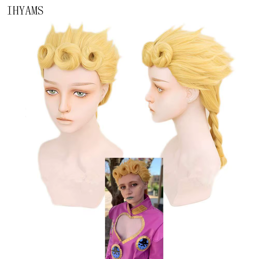 Cosplay Giorno Giovanna perruque dorée