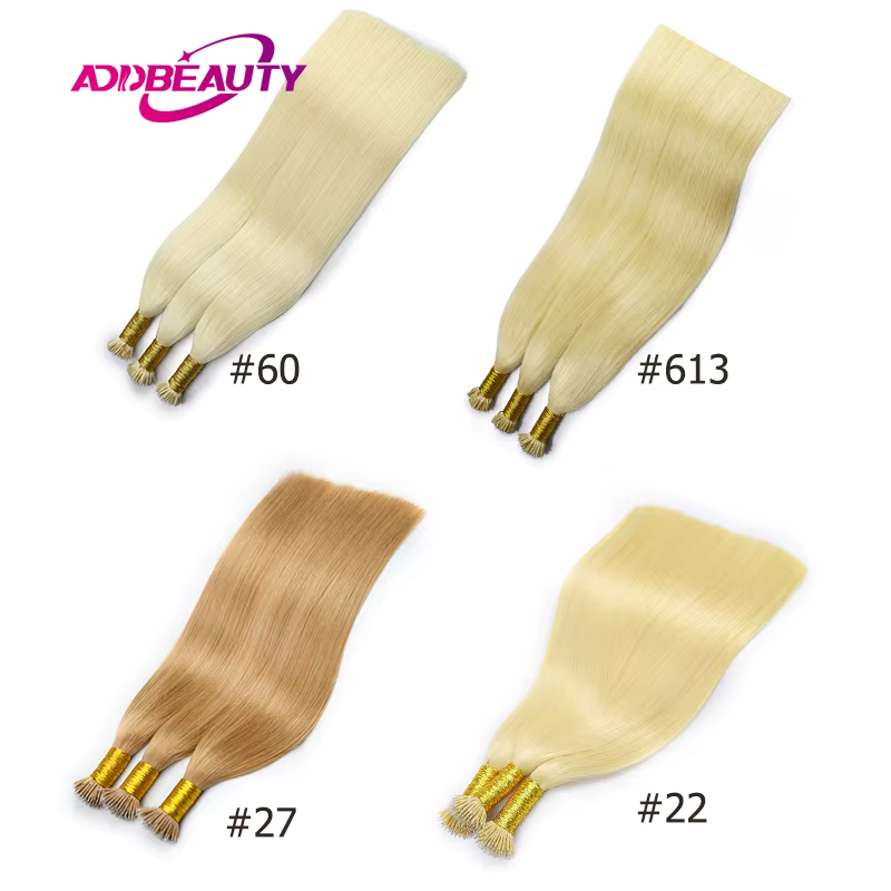 Extensions de cheveux 100% naturels lisses avec anneaux Nano, mèches de cheveux blonds ombrés, Fusion, 0.8g/1g, 50 pièces