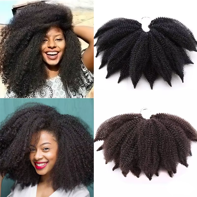 Marley tresses cheveux synthétiques 8 pouces doux Afro crépus torsion Crochet tresse Extensions