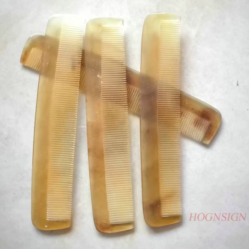 Peigne à cheveux en corne naturelle, brosse à dents dense, soins de santé, coiffure