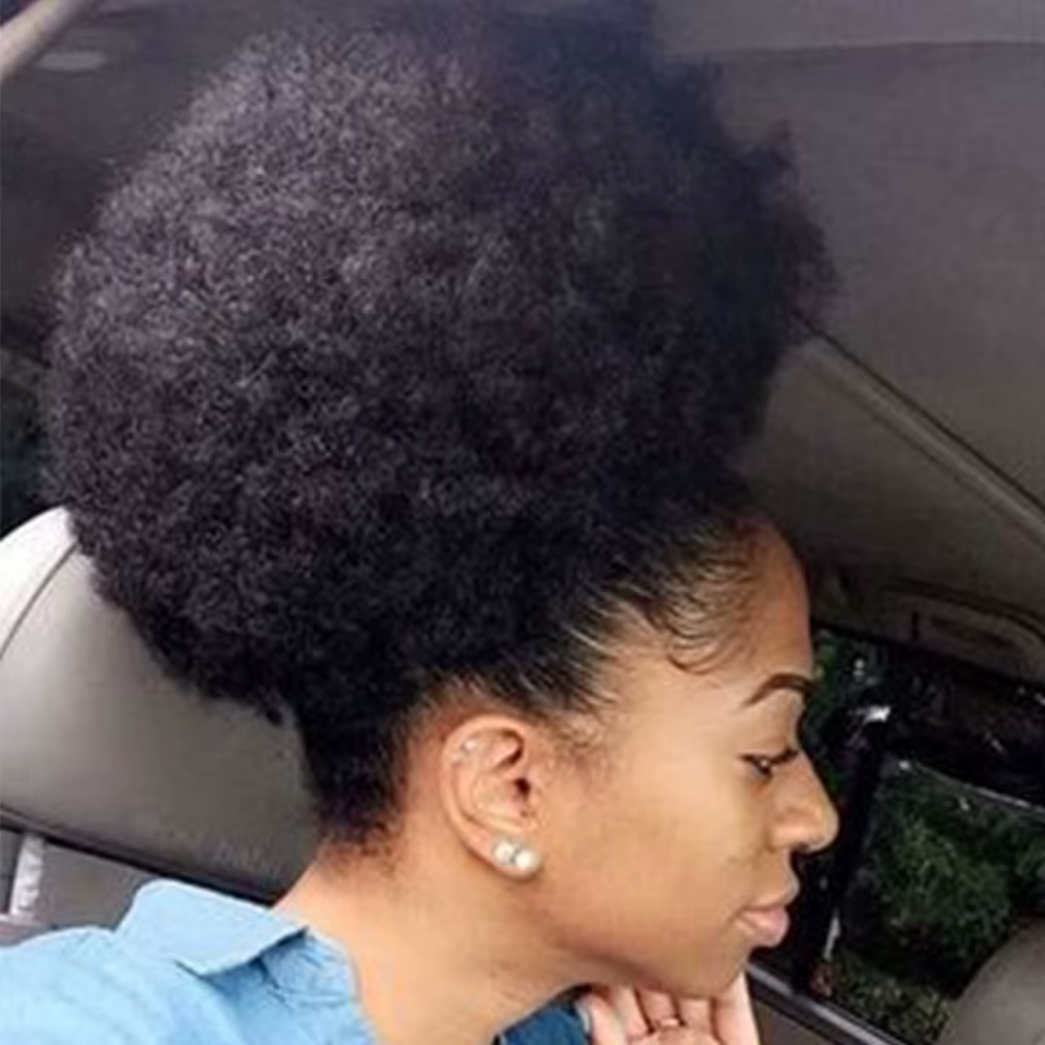 Afro crépus bouclés cordon queue de cheval pince à cheveux humains dans les Extensions