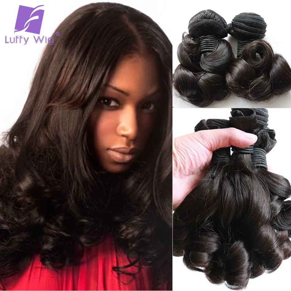 Luffy – tissage en lot brésilien naturel Remy bouclé et rebondissant