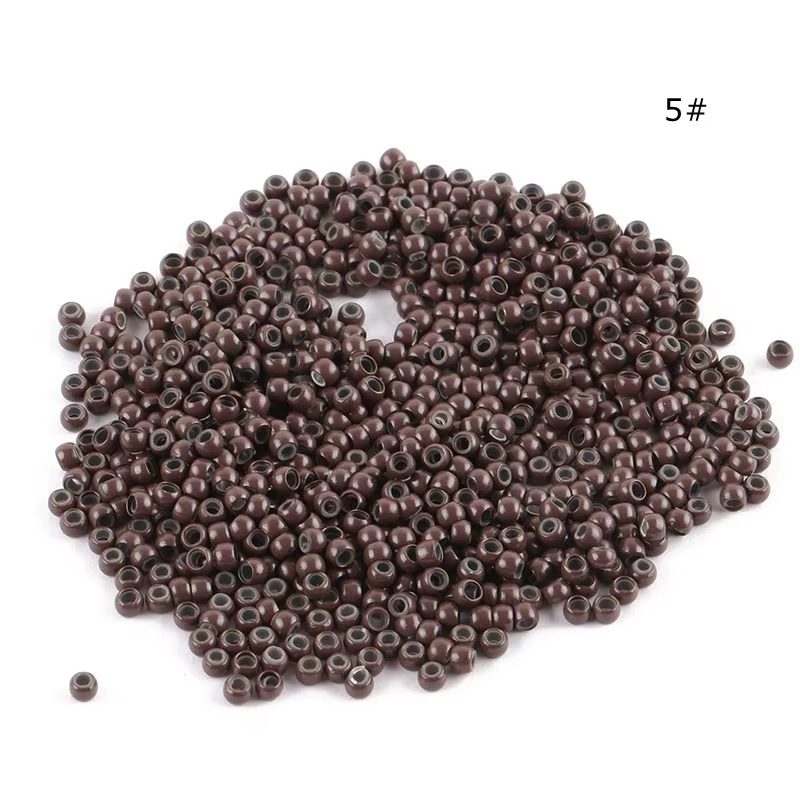 Nano anneaux en silicone marron pour Extensions de cheveux