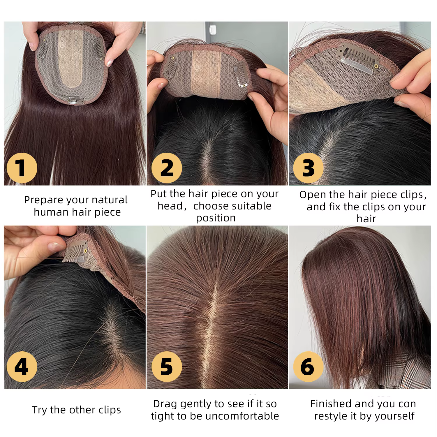 Lydia – Extensions capillaires synthétiques mixtes lisses pour femmes