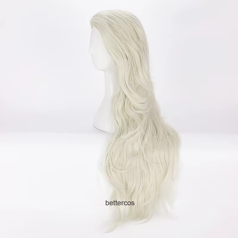 Perruques de cosplay princesse Elsa, cheveux synthétiques longs bouclés dorés légers, bonnet de perruque, degré de chaleur