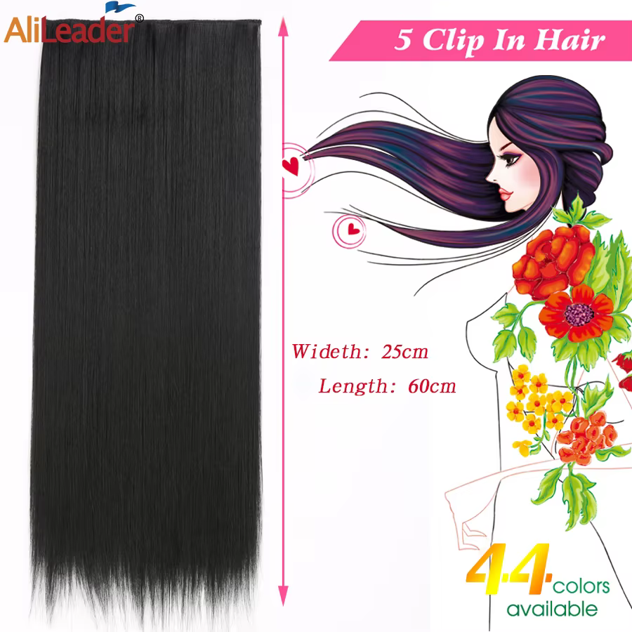 Alileader pince synthétique dans l'extension de cheveux brun