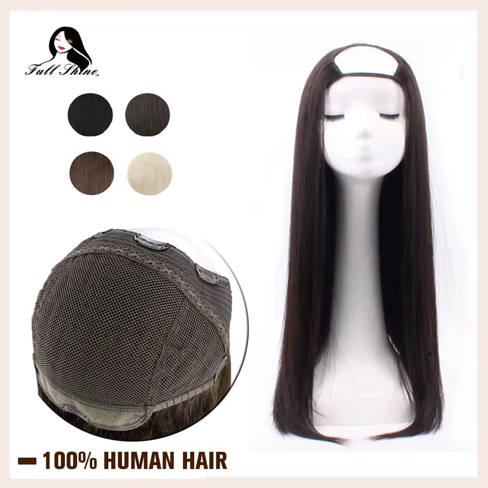 Perruque de cheveux humains Remy lisses