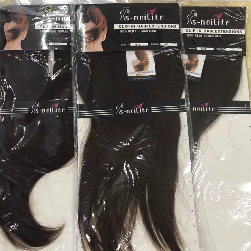 Extensions de Cheveux Naturels Lisses à réinitialisation pour Femme