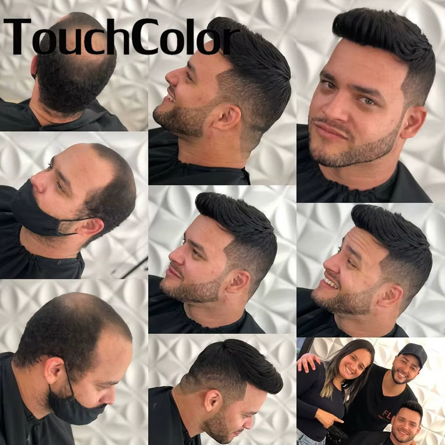 Prothèse capillaire masculine durable en cheveux humains naturels