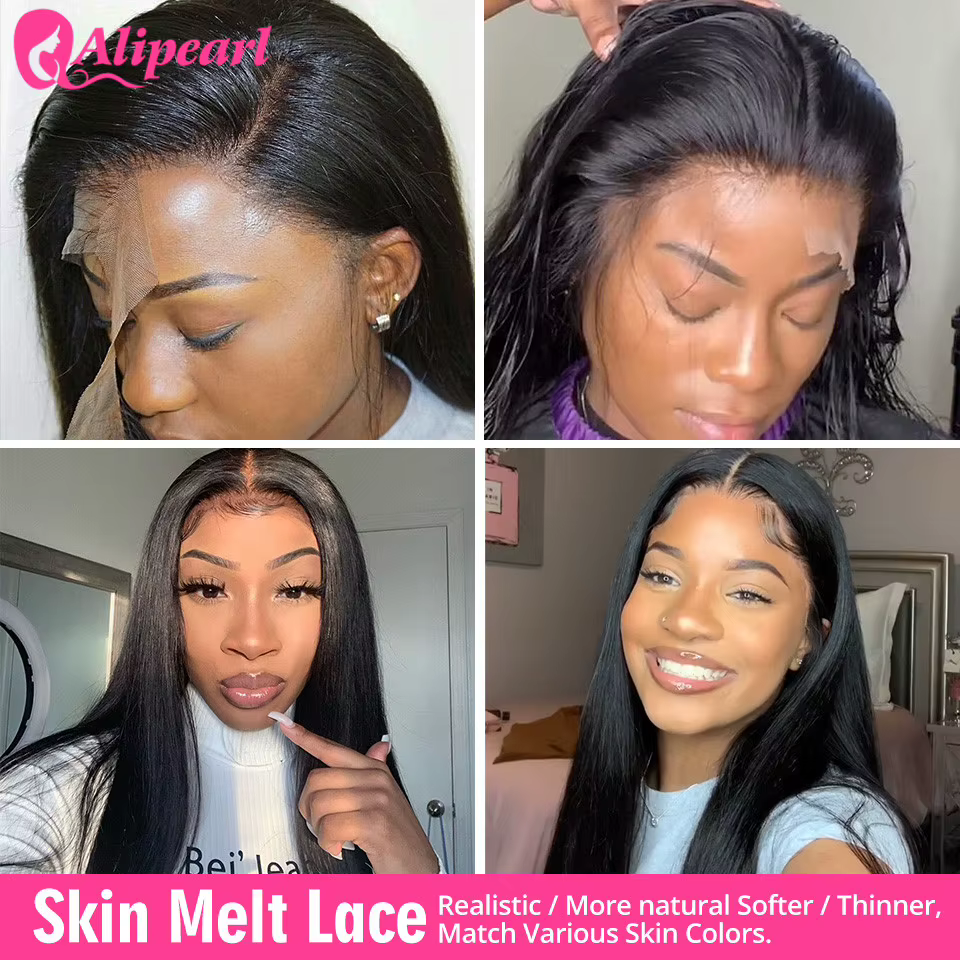 AliPearl cheveux 100% cheveux humains paquets avec 4x4 dentelle fermeture brésilienne cheveux raides armure 3 paquets Ali perle Extension de cheveux