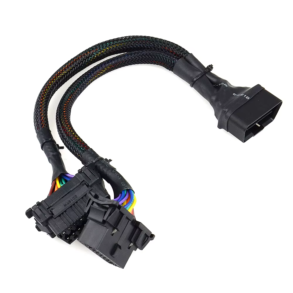 Câble d'extension coudé OBD2 mâle aux touristes femelle, 16 broches disponibles pour connecter 1 en 2, adaptateur d'extension OBD 2 Abrted