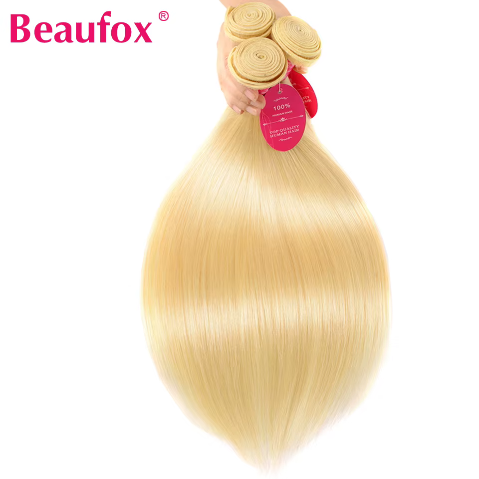 Beautorch-Tissage en lot brésilien 3/4 naturel Remy lisse blond 613