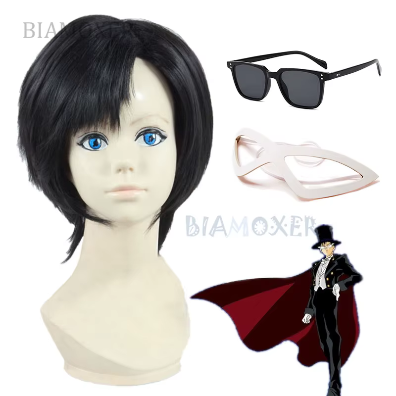 Perruque de Cosplay Mamoru Chiba en Clip de Lune