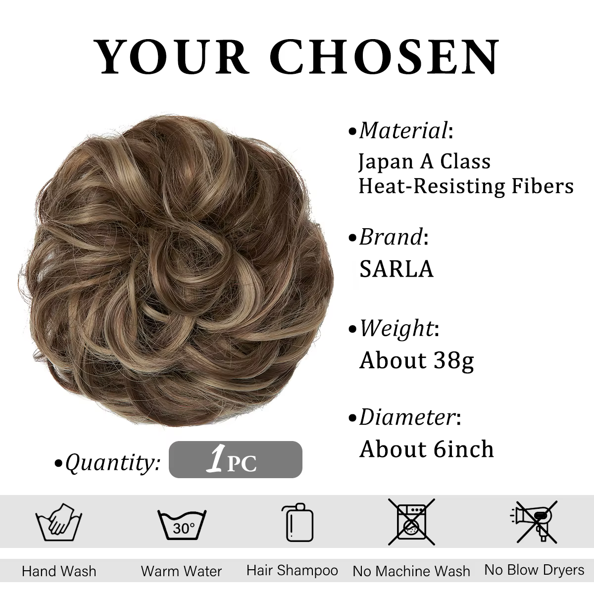Extensions de Chignon synthétiques bouclés en désordre
