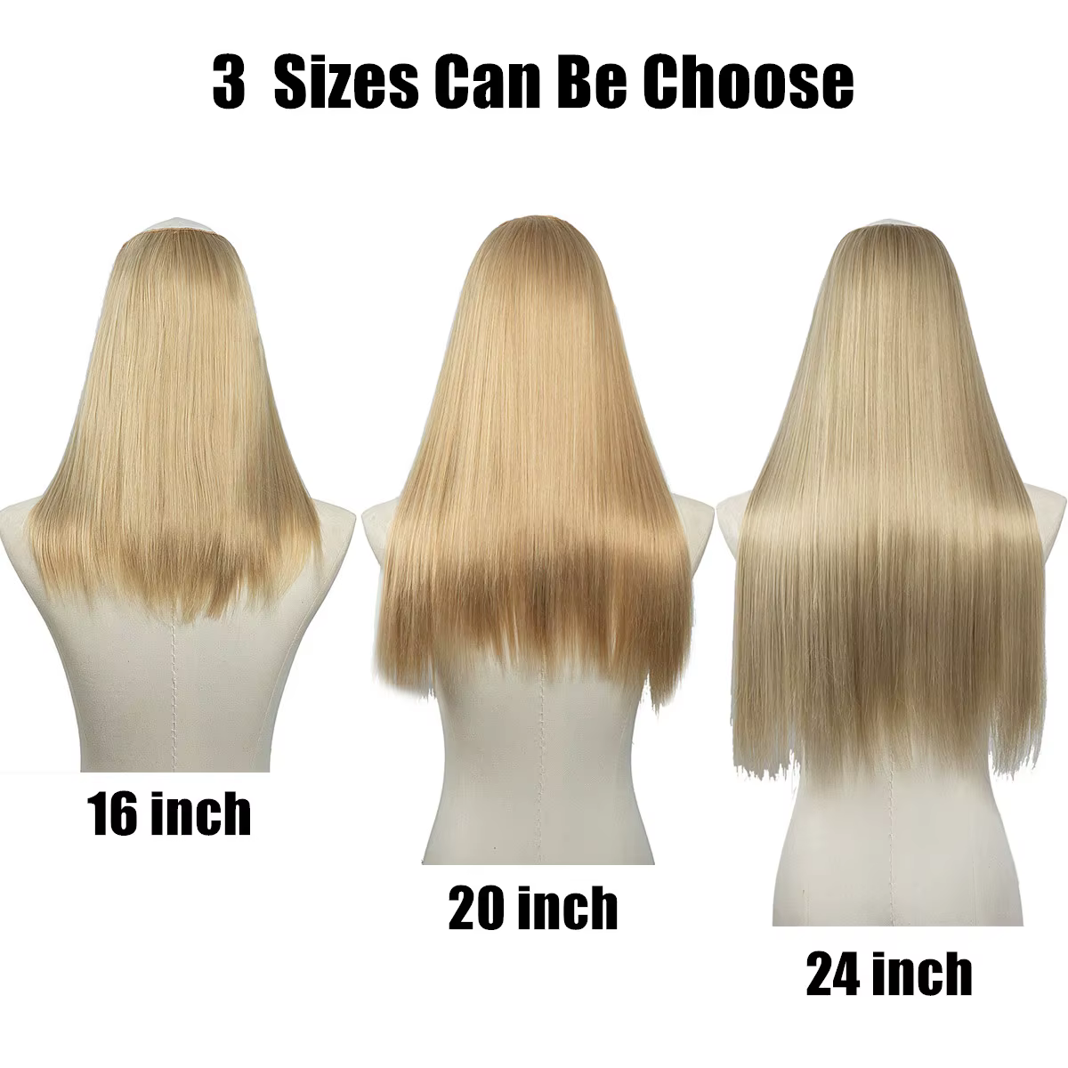 Extension de cheveux à clipser synthétique droite de qualité supérieure pour femme