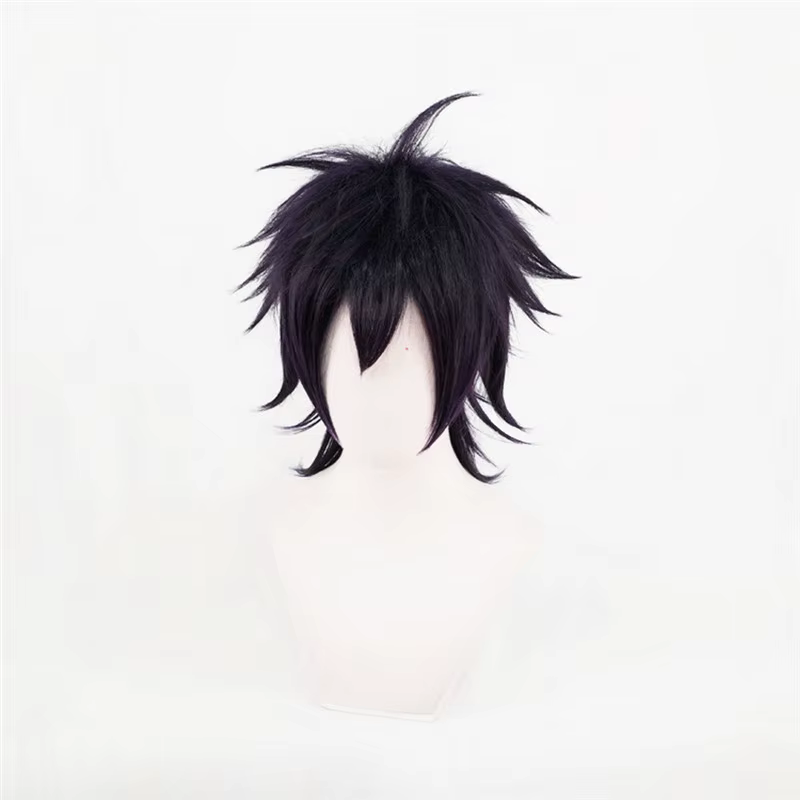 JOJO's Bizarre Adventure Narancia Ghirga Cosplay perruque violet foncé avec bandeau cheveux fibre résistante à la