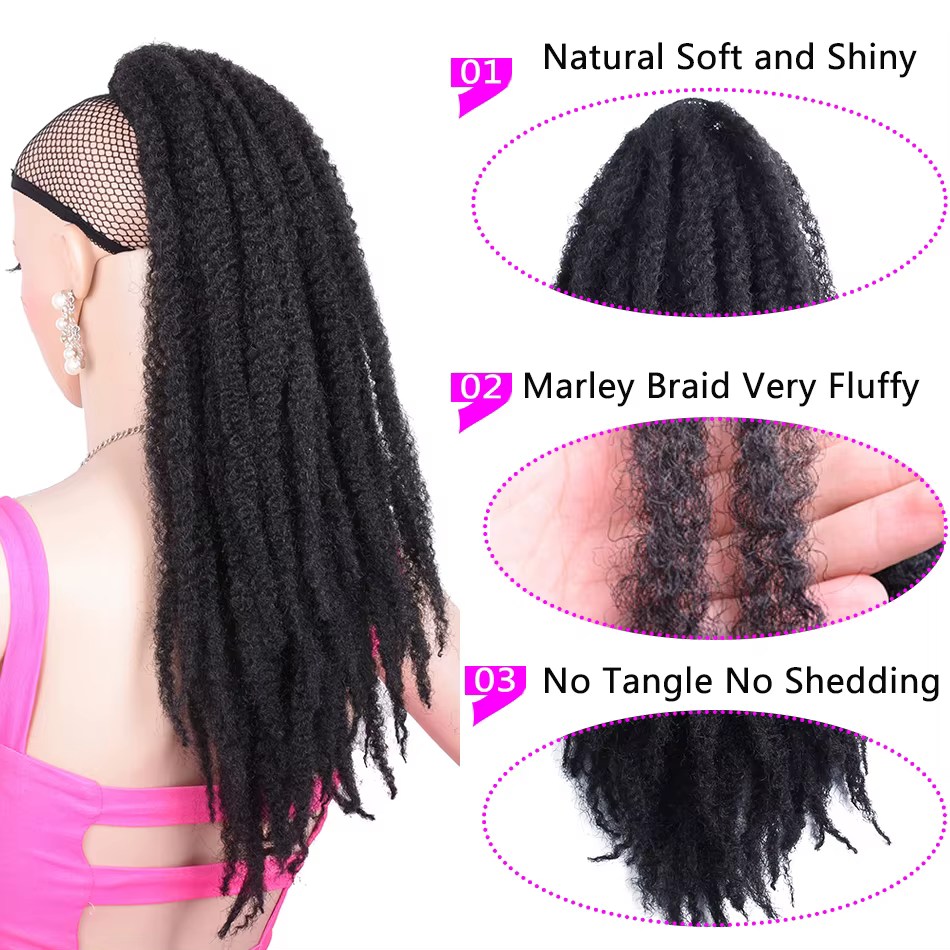Extensions capillaires synthétiques longues bouclées 18 pouces