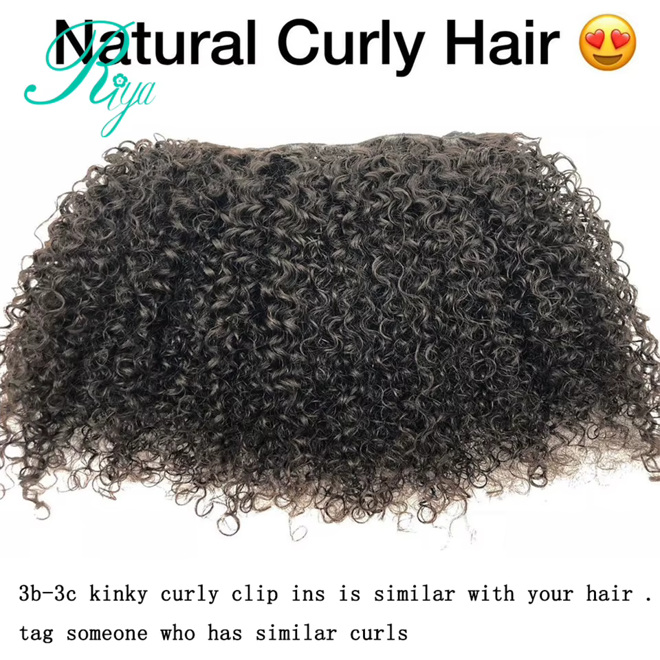 Extensions de cheveux brésiliens Remy 100% naturels bouclés à Clip