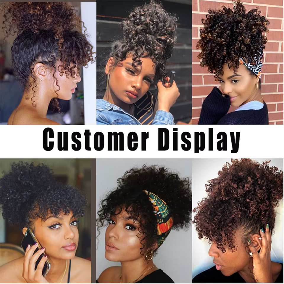 Postiche chignon synthétique pour femmes noires