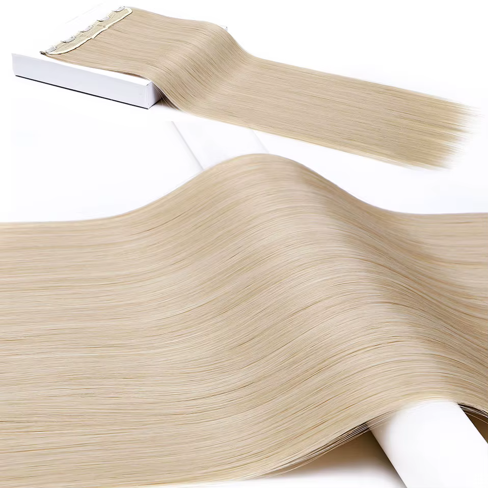 S-noilite Synthétique Clip dans les Extensions de Cheveux Noir Brun Naturel Droite 58-76 cm Long Haute Tempreture