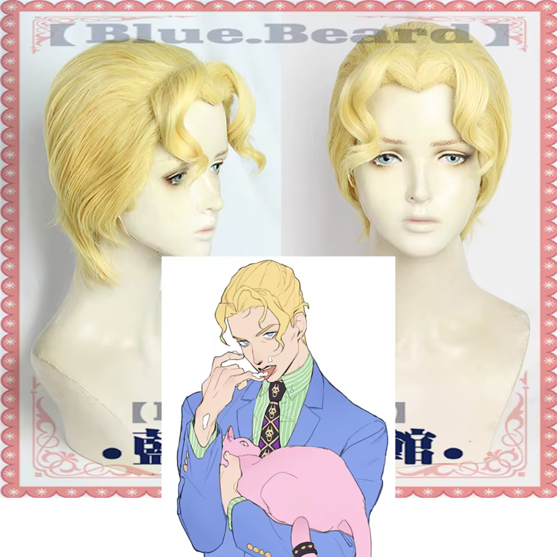 Perruque Cosplay Kira Yoshikage dorée