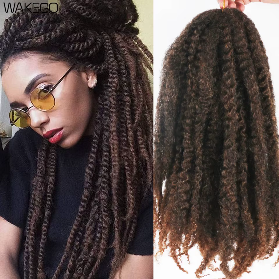 Marley Meche Afro Kinky Tressage Cheveux 18 pouces Synthétique Crochet Marly Twist Tresses Extensions