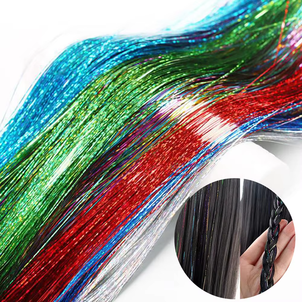 Mèches de cheveux synthétiques scintillantes