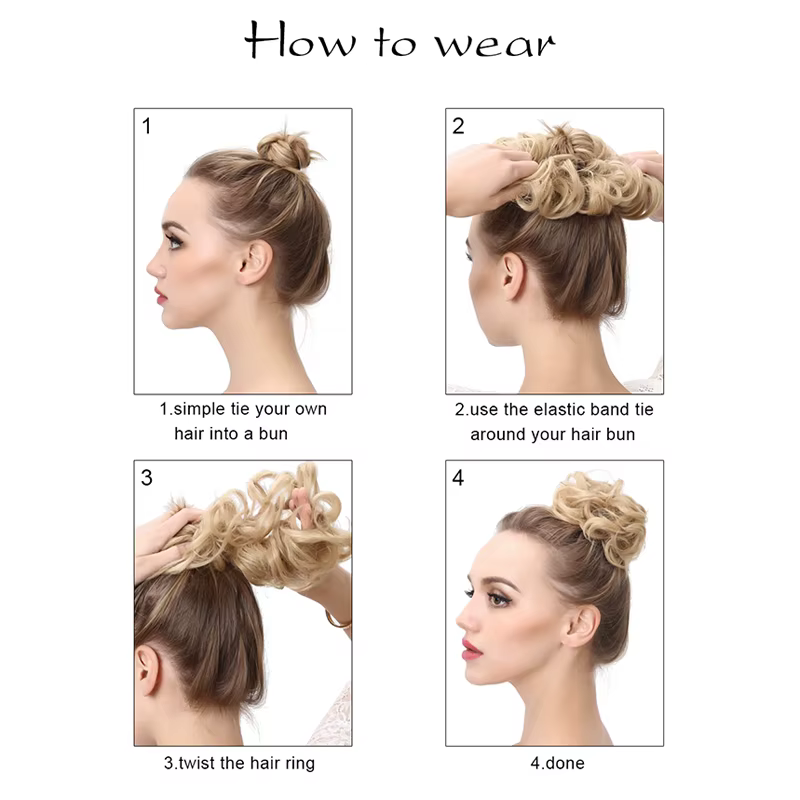 Extensions de Chignon synthétiques bouclés en désordre