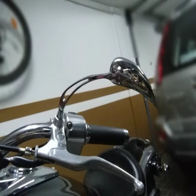 Mini rétroviseurs latéraux chromés personnalisés en forme de larme pour moto, vélo de sport de rue, croiseur Chopper, Harley Sportster Softail XL