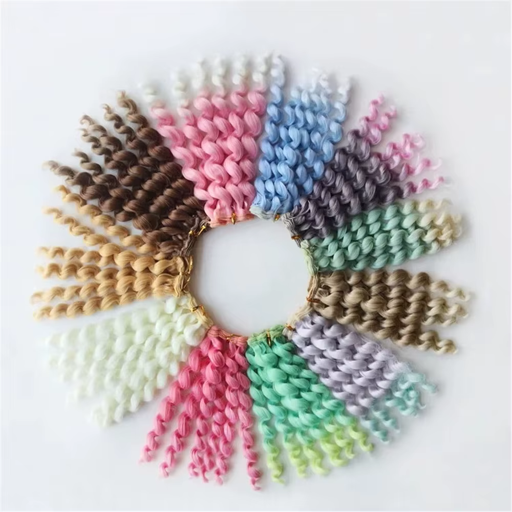 1 pièce Extensions de cheveux bouclés à visser 20*100cm pour toutes les poupées