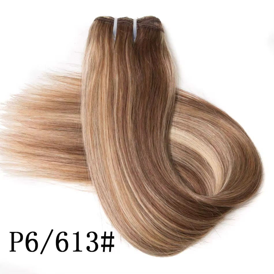 Extensions de tissage de cheveux humains droits 100% trame