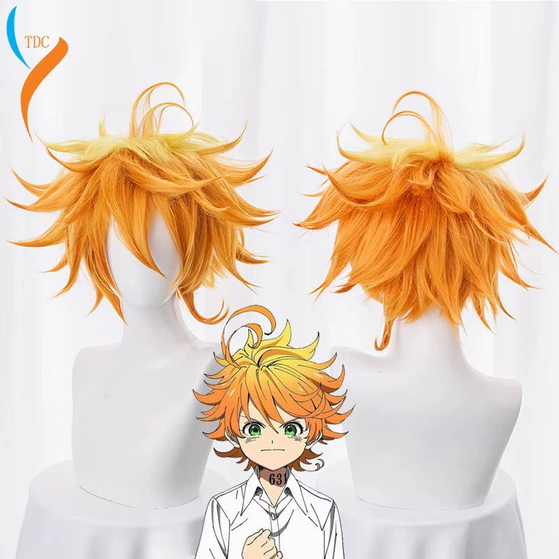 Perruque de Cosplay Orange pour femmes