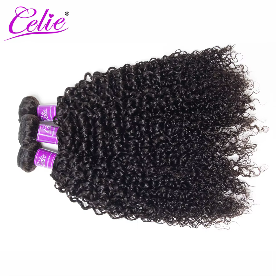 Tissage en lot brésilien Remy naturel bouclé noir-Celie