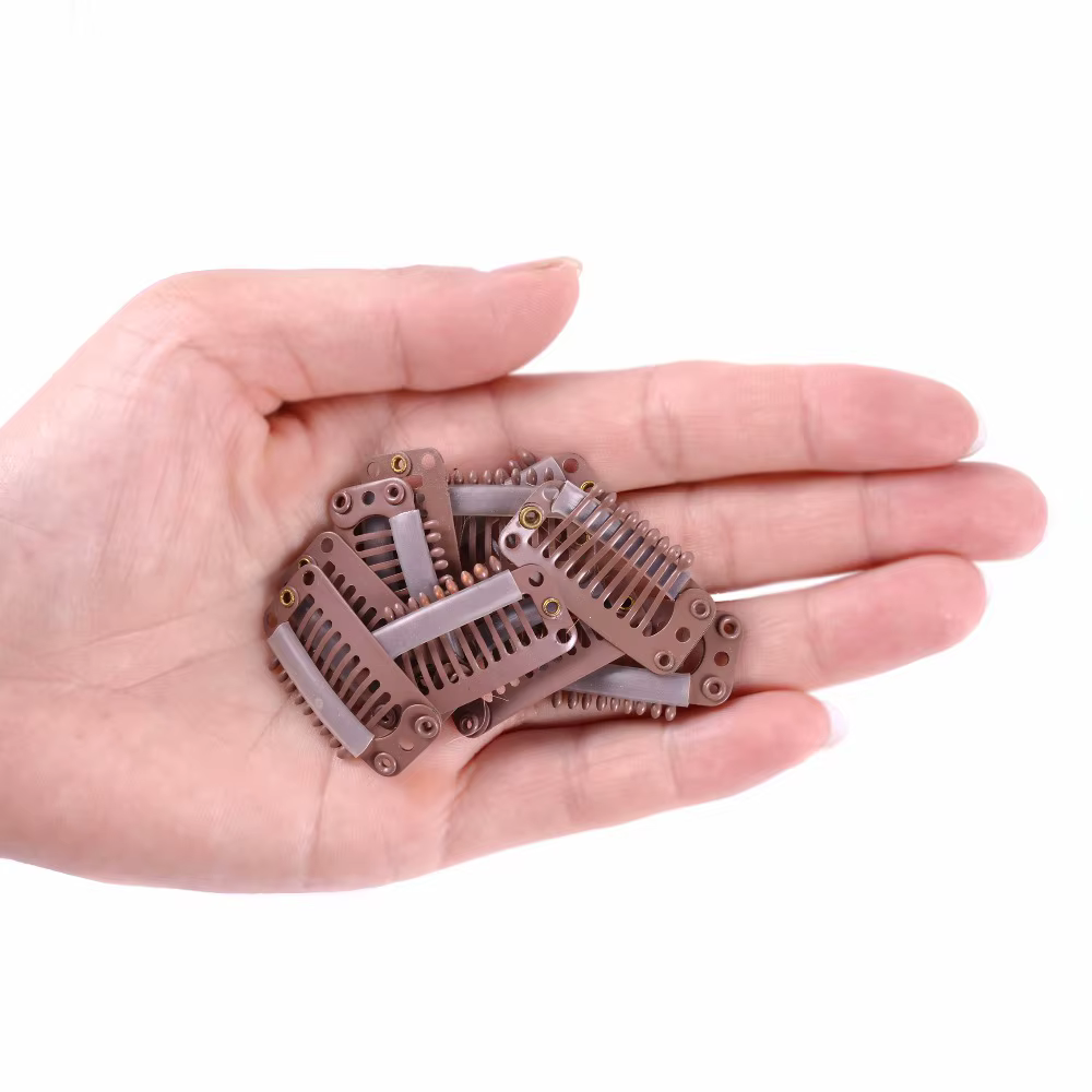 Clips en métal avec dos en silicone pour extensions de cheveux humains