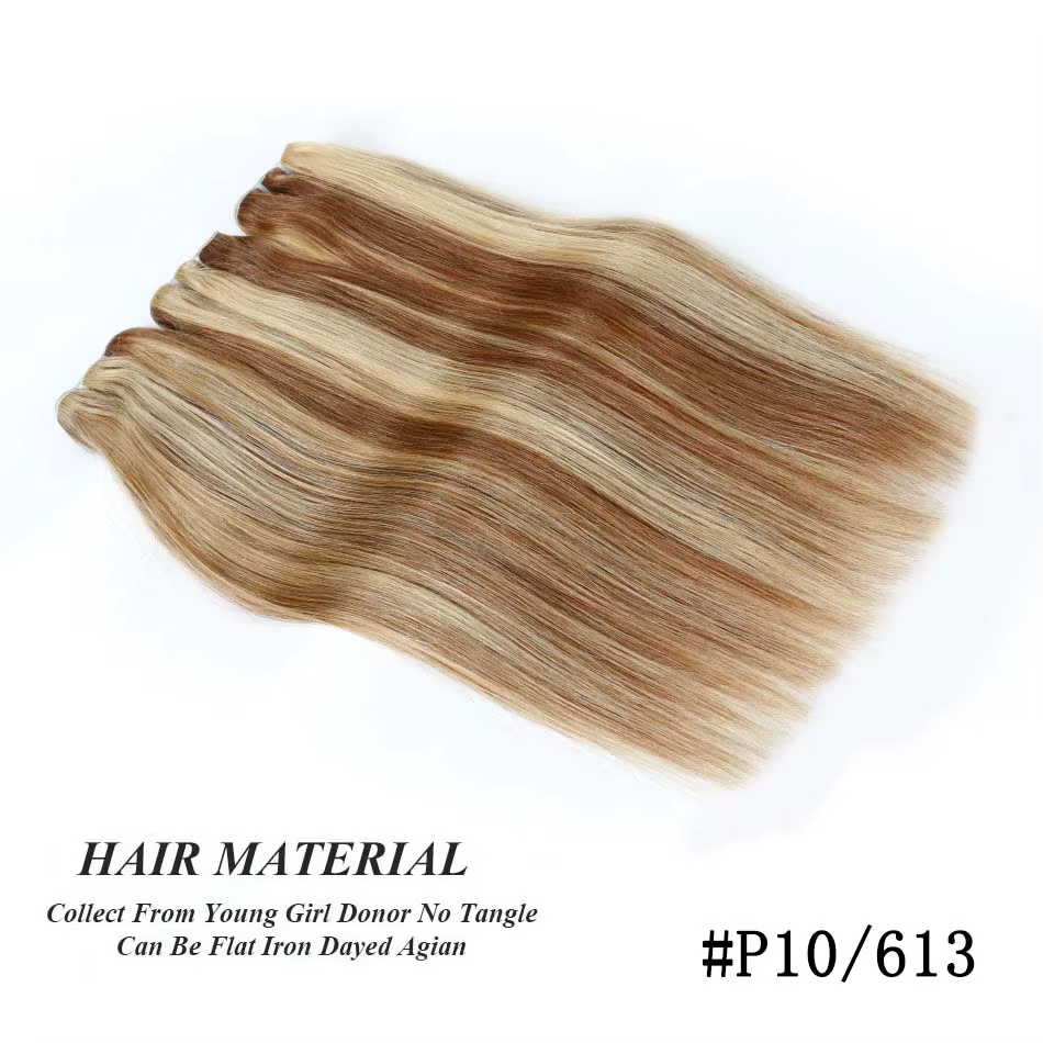 Trame de cheveux humains droite paquets européens Remy Extension