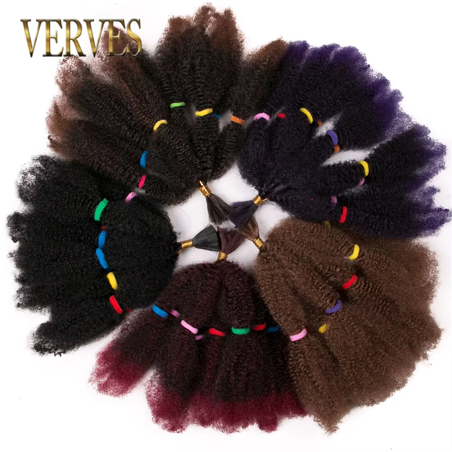 VERVES Crochet cheveux bouclés Extensions synthétiques 12 pouces Ombre tressage