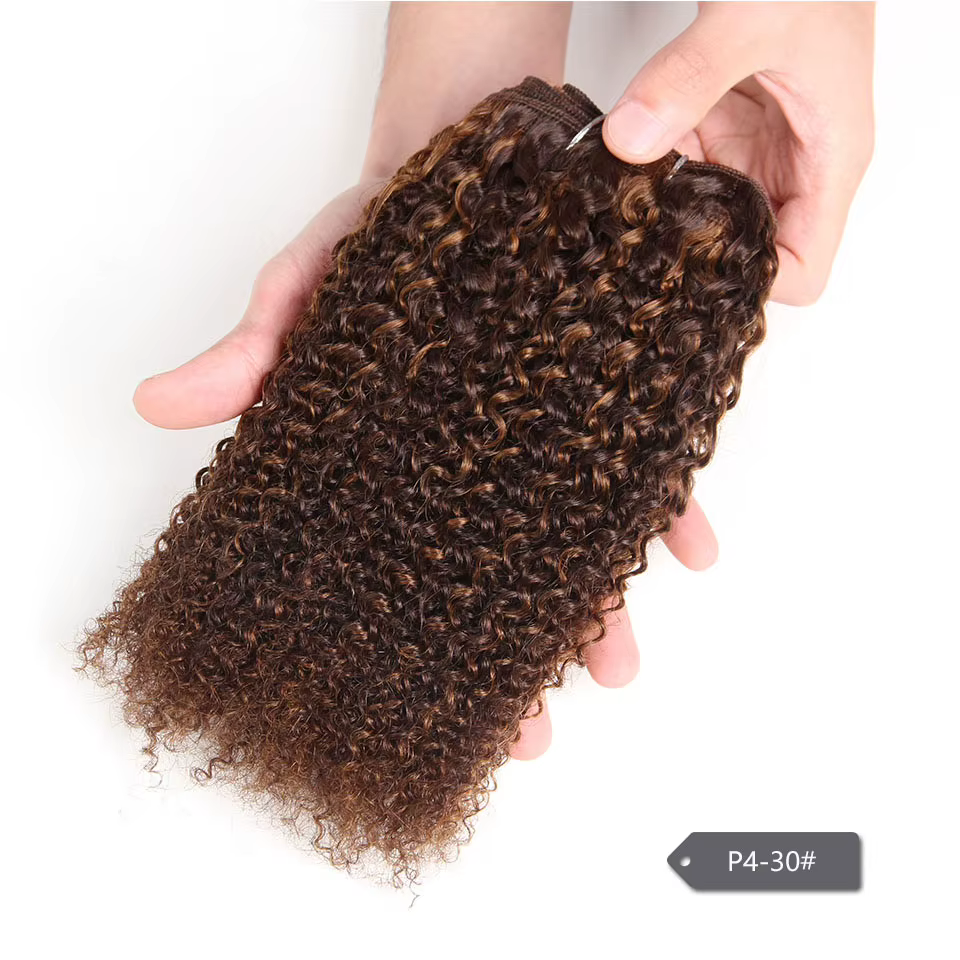 Élégant Afro crépus armure cheveux bouclés 1 pièce seulement Ombre brésilien
