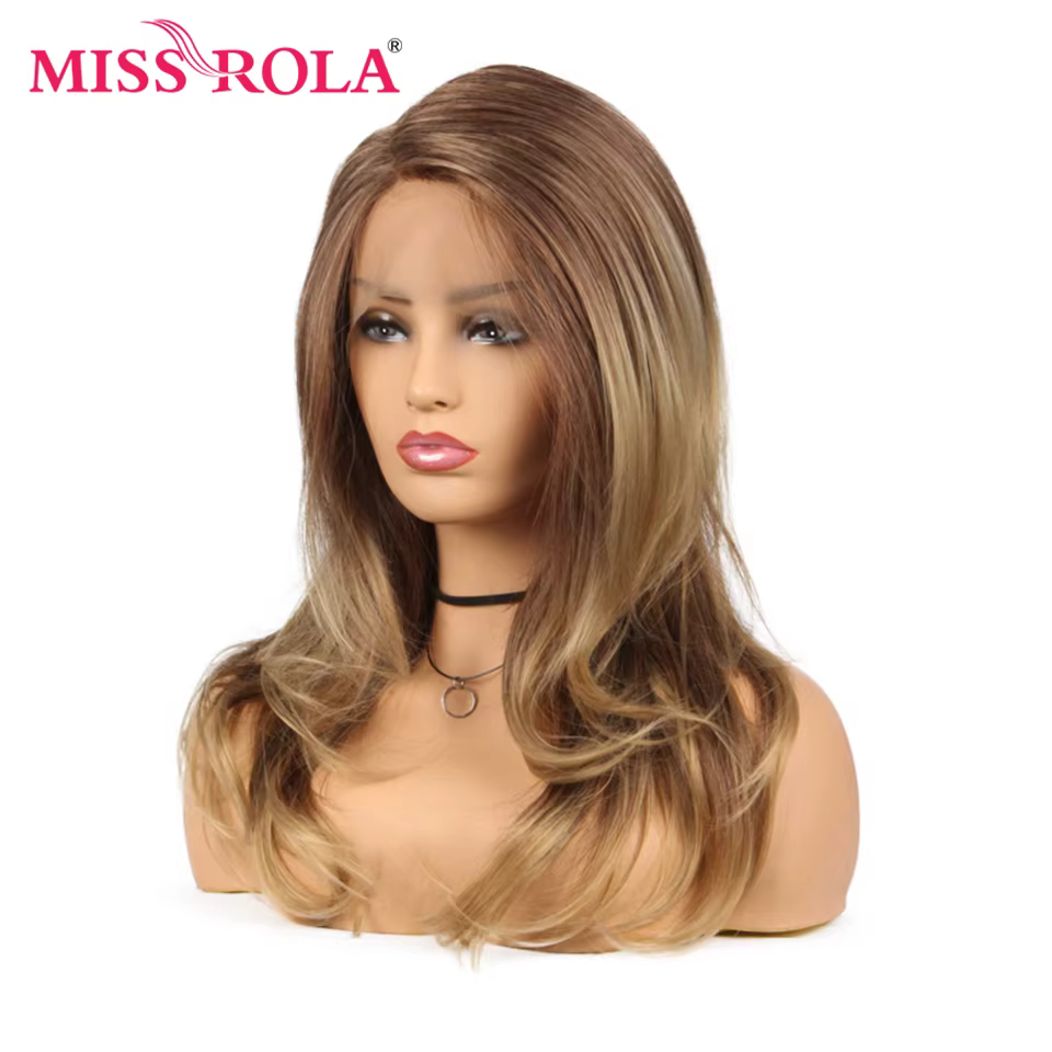Miss Rola-Perruque synthétique longue ondulée pour femmes noires