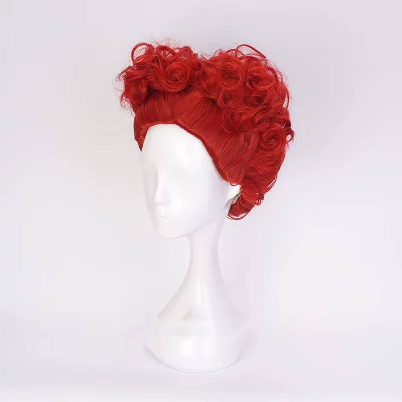 Perruque de Cosplay reine rouge Alice au pays des merveilles pour Halloween