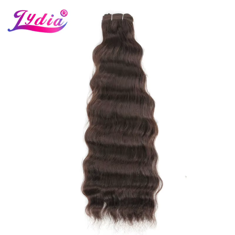 Lydia-Extensions de Cheveux Synthétiques Longs et Ondulés