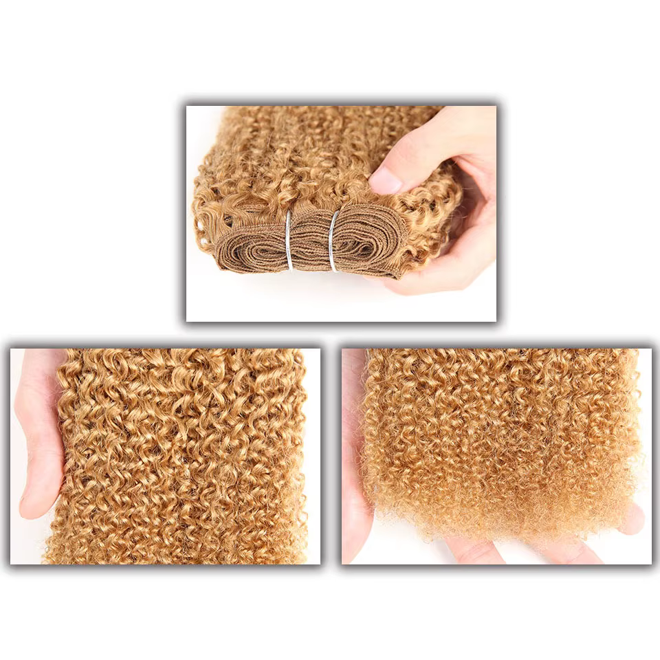 Tissage en Lot Brésilien Naturel Remy Crépu et Bouclé, Extensions Capillaires Afro Élégantes, Couleur Rouge #27 #30, 1 Pièce Uniquement, Livraison Gratuite